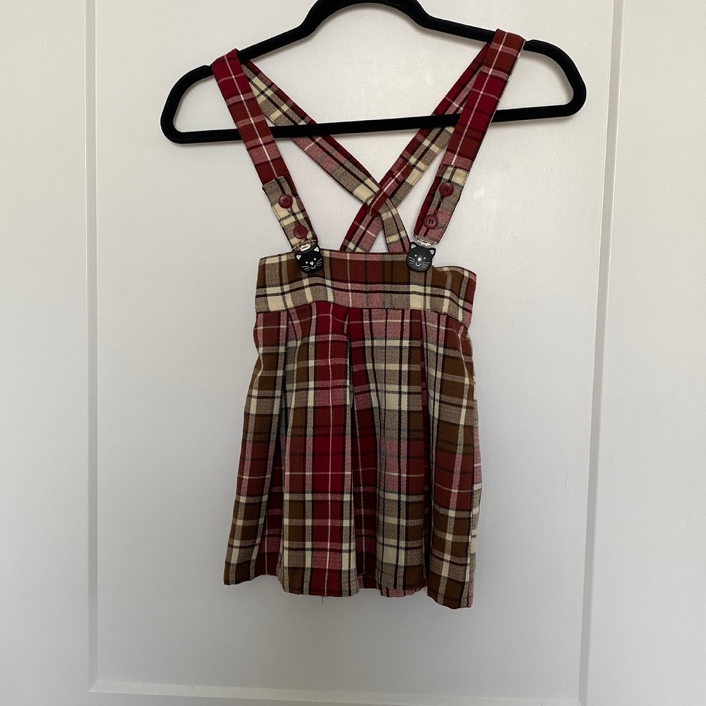 Kids Plaid Jumper with Cat Clips